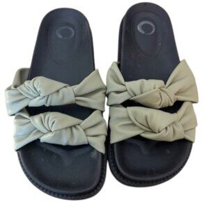 Journee Collection Women's Melanie Slide Flat Sandals Green 8